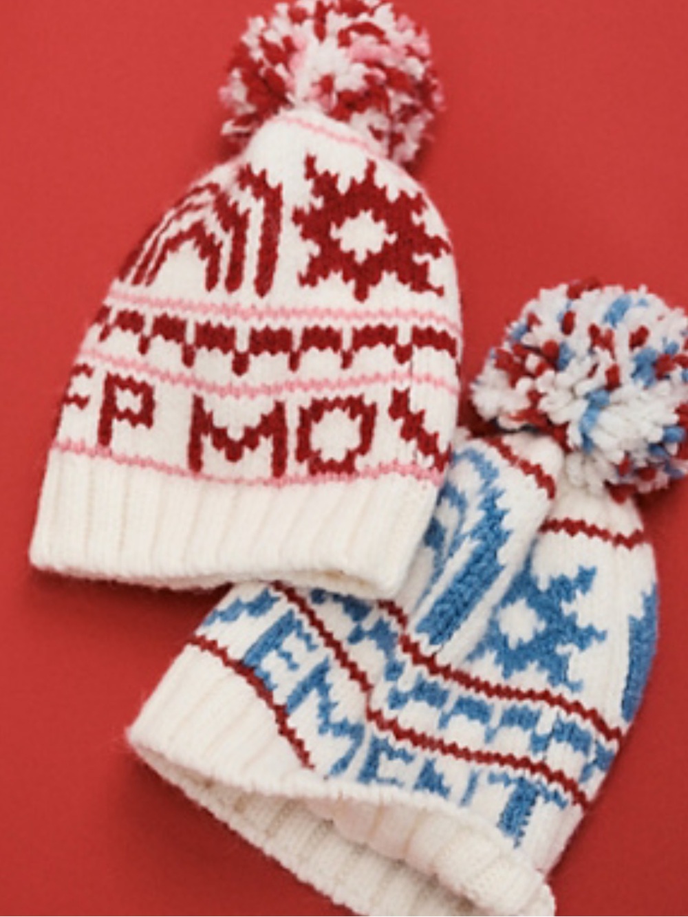 Crystal Skies Beanie | Free People Red & Cream